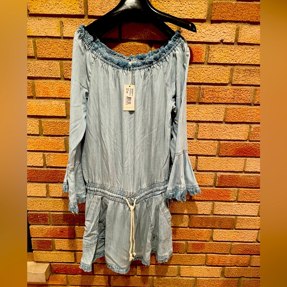 Ramy Brook, denim, off the shoulder dress. Medium. New with tags.